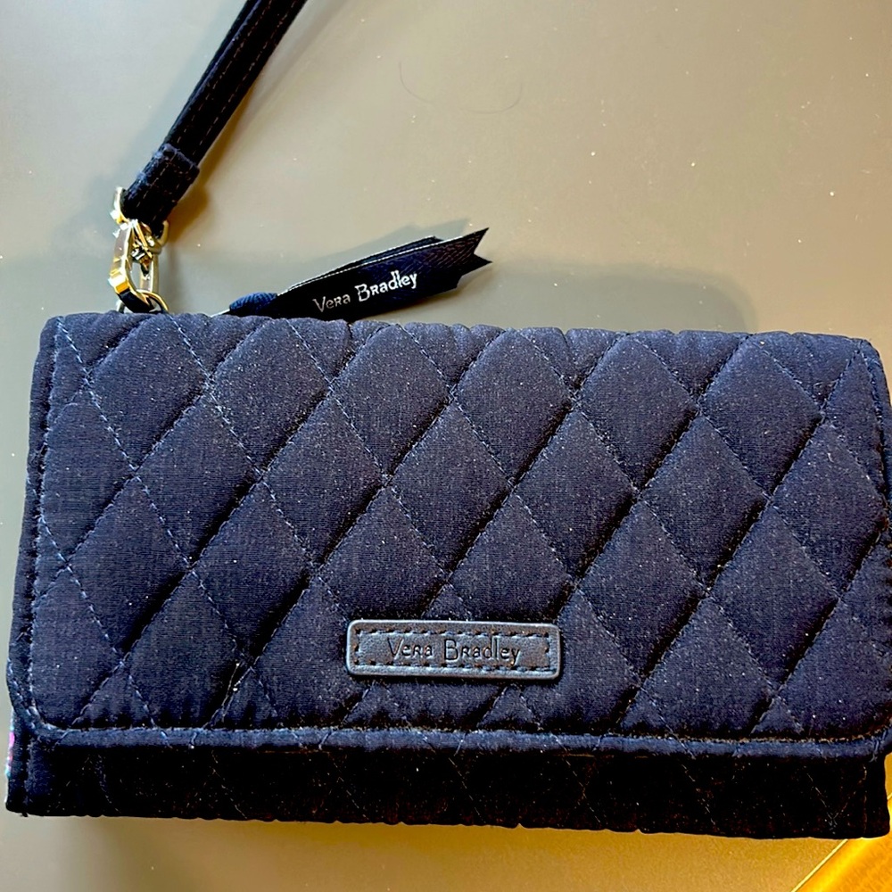 Vera Bradley navy wallet clutch